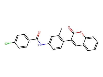 4-chloro-N-[3-methyl-4-(2-oxo-2H-chromen-3-yl)phenyl]benzamide structure