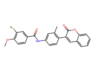 3-bromo-4-methoxy-N-[3-methyl-4-(2-oxochromen-3-yl)phenyl]benzamide structure