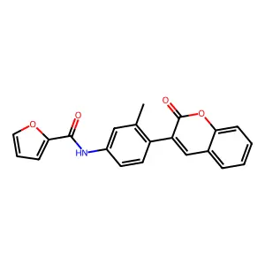 N-[3-methyl-4-(2-oxochromen-3-yl)phenyl]furan-2-carboxamide structure