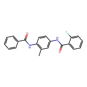 N-(4-benzamido-3-methylphenyl)-2-fluorobenzamide structure