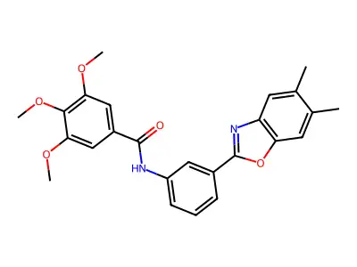 N-[3-(5,6-dimethyl-1,3-benzoxazol-2-yl)phenyl]-3,4,5-trimethoxybenzamide structure