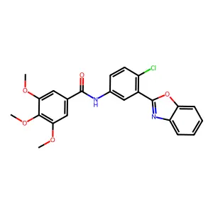 N-[3-(1,3-benzoxazol-2-yl)-4-chlorophenyl]-3,4,5-trimethoxybenzamide structure