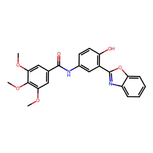 N-[3-(1,3-benzoxazol-2-yl)-4-hydroxyphenyl]-3,4,5-trimethoxybenzamide structure
