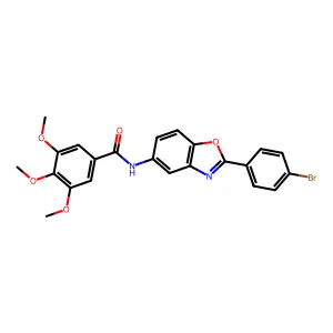 N-[2-(4-bromophenyl)-1,3-benzoxazol-5-yl]-3,4,5-trimethoxybenzamide structure
