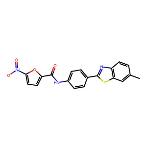 N-(4-(6-Methylbenzo[d]thiazol-2-yl)phenyl)-5-nitrofuran-2-carboxamide structure