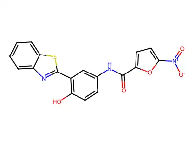 N-(3-(Benzo[d]thiazol-2-yl)-4-hydroxyphenyl)-5-nitrofuran-2-carboxamide structure