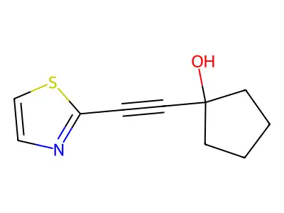 Cyclopentanol, 1-(2-thiazolylethynyl)- structure