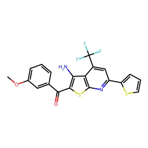[3-amino-6-(2-thienyl)-4-(trifluoromethyl)thieno[2,3-b]pyridin-2-yl](3-methoxyphenyl)methanone structure