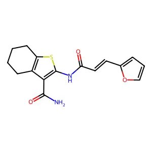 2-(3-(Furan-2-yl)acrylamido)-4,5,6,7-tetrahydrobenzo[b]thiophene-3-carboxamide structure