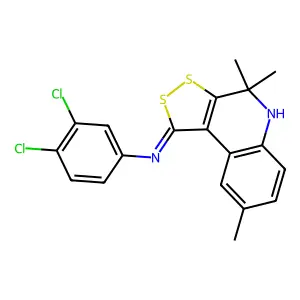 N-(3,4-dichlorophenyl)-4,4,8-trimethyl-5H-dithiolo[3,4-c]quinolin-1-imine structure