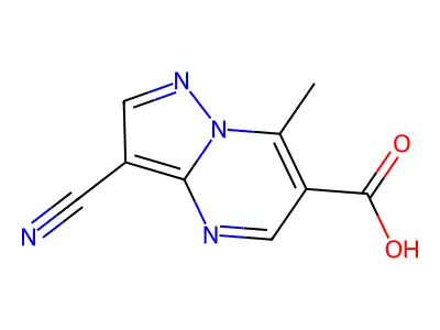 3-Cyano-7-methylpyrazolo[1,5-a]pyrimidine-6-carboxylic acid structure