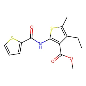 Methyl 4-ethyl-5-methyl-2-[(thiophen-2-ylcarbonyl)amino]thiophene-3-carboxylate structure