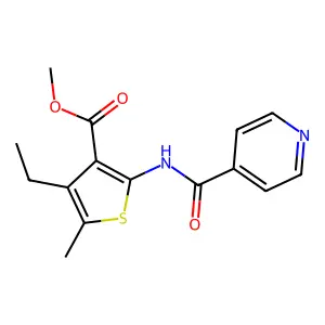 Methyl 4-ethyl-2-(isonicotinoylamino)-5-methyl-3-thiophenecarboxylate structure