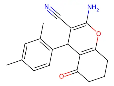 2-Amino-4-(2,4-dimethylphenyl)-5-oxo-4,6,7,8-tetrahydrochromene-3-carbonitrile structure