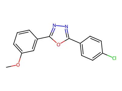 2-(4-Chlorophenyl)-5-(3-methoxyphenyl)-1,3,4-oxadiazole structure