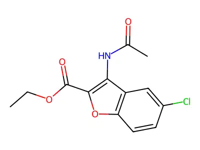 Ethyl 3-acetamido-5-chloro-1-benzofuran-2-carboxylate structure