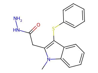 2-(1-Methyl-3-phenylsulfanylindol-2-yl)acetohydrazide structure