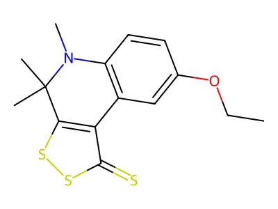 8-Ethoxy-4,4,5-trimethyldithiolo[3,4-c]quinoline-1-thione structure