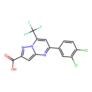 5-(3,4-dichlorophenyl)-7-(trifluoromethyl)pyrazolo[1,5-a]pyrimidine-2-carboxylic acid structure