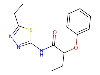 N-(5-ethyl-1,3,4-thiadiazol-2-yl)-2-phenoxybutanamide structure