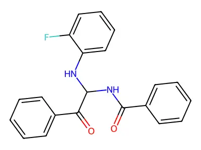 N-{1-[(2-fluorophenyl)amino]-2-oxo-2-phenylethyl}benzamide structure