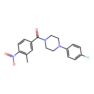 [4-(4-Fluorophenyl)piperazin-1-yl]-(3-methyl-4-nitrophenyl)methanone structure