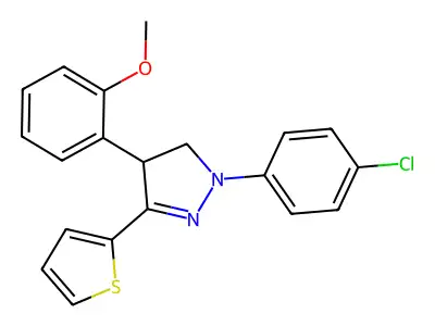2-(4-Chlorophenyl)-4-(2-methoxyphenyl)-5-thiophen-2-yl-3,4-dihydropyrazole structure