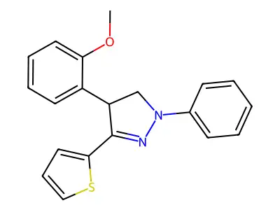 4-(2-Methoxyphenyl)-2-phenyl-5-thiophen-2-yl-3,4-dihydropyrazole structure