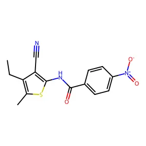 N-(3-cyano-4-ethyl-5-methylthiophen-2-yl)-4-nitrobenzamide structure
