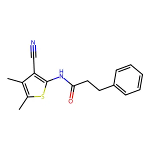 N-(3-cyano-4,5-dimethylthiophen-2-yl)-3-phenylpropanamide structure
