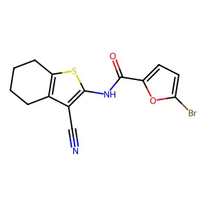 5-bromo-N-(3-cyano-4,5,6,7-tetrahydro-1-benzothiophen-2-yl)furan-2-carboxamide structure