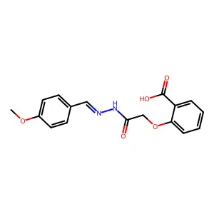 2-(2-{2-[(4-Methoxyphenyl)methylidene]hydrazinyl}-2-oxoethoxy)benzoic acid structure