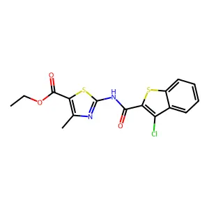 Ethyl 2-(3-chlorobenzo[b]thiophene-2-carboxamido)-4-methylthiazole-5-carboxylate structure