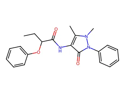 N-(1,5-dimethyl-3-oxo-2-phenyl-2,3-dihydro-1H-pyrazol-4-yl)-2-phenoxybutanamide structure