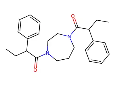 2-Phenyl-1-[4-(2-phenylbutanoyl)-1,4-diazepan-1-yl]butan-1-one structure