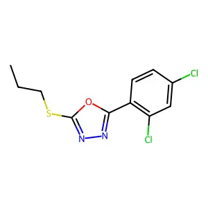 2-(2,4-Dichlorophenyl)-5-(propylsulfanyl)-1,3,4-oxadiazole structure