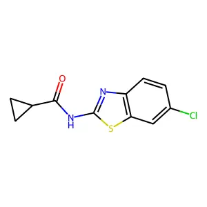 N-(6-chloro-1,3-benzothiazol-2-yl)cyclopropanecarboxamide structure