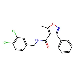 N-((3,4-Dichlorophenyl)methyl)-5-methyl-3-phenyl-4-isoxazolecarboxamide structure