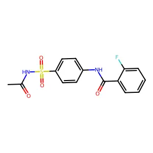N-[4-(acetylsulfamoyl)phenyl]-2-fluorobenzamide structure