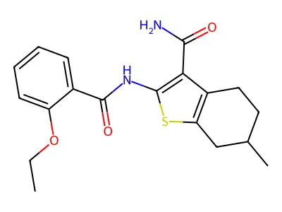 2-[(2-ethoxybenzoyl)amino]-6-methyl-4,5,6,7-tetrahydro-1-benzothiophene-3-carboxamide structure