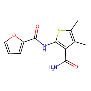 N-(3-carbamoyl-4,5-dimethylthiophen-2-yl)furan-2-carboxamide structure