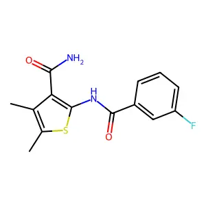 2-[(3-Fluorobenzoyl)amino]-4,5-dimethylthiophene-3-carboxamide structure