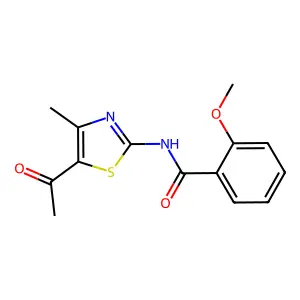 N-(5-acetyl-4-methyl-1,3-thiazol-2-yl)-2-methoxybenzamide structure