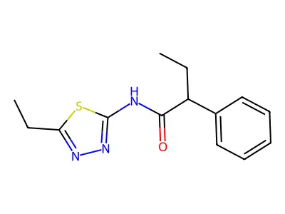 N-(5-ethyl-1,3,4-thiadiazol-2-yl)-2-phenylbutanamide structure