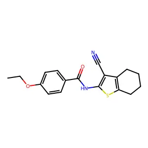 N-(3-cyano-4,5,6,7-tetrahydro-1-benzothiophen-2-yl)-4-ethoxybenzamide structure