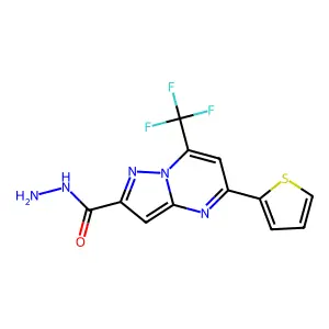 5-(2-Thienyl)-7-(trifluoromethyl)pyrazolo[1,5-a]pyrimidine-2-carbohydrazide structure