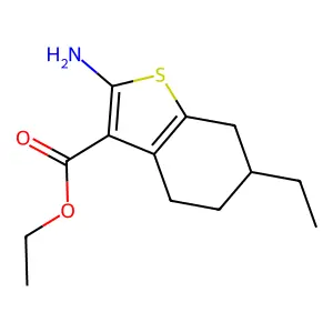 Ethyl 2-amino-6-ethyl-4,5,6,7-tetrahydro-1-benzothiophene-3-carboxylate structure
