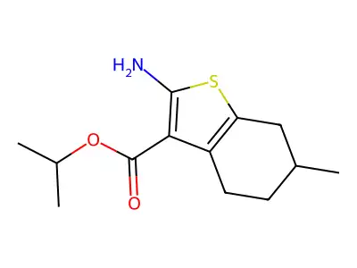 1-Methylethyl 2-amino-4,5,6,7-tetrahydro-6-methylbenzo(b)thiophene-3-carboxylate structure