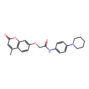 2-(4-methyl-2-oxochromen-7-yl)oxy-N-(4-piperidin-1-ylphenyl)acetamide structure