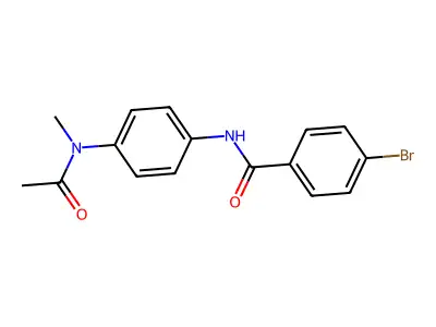 N-{4-[acetyl(methyl)amino]phenyl}-4-bromobenzamide structure